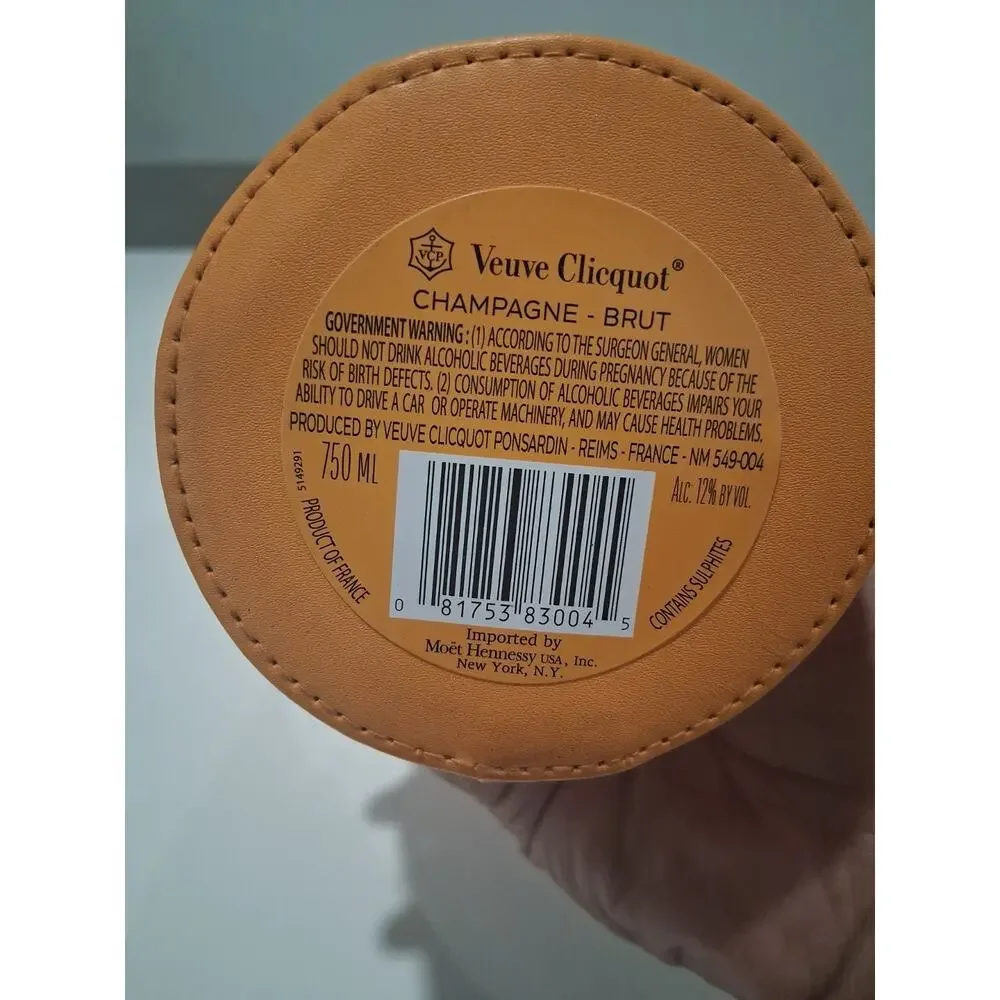 Veuve Clicquot Ice Jacket Orange Insulated Champagne Bottle Cooler Sleeve Bag